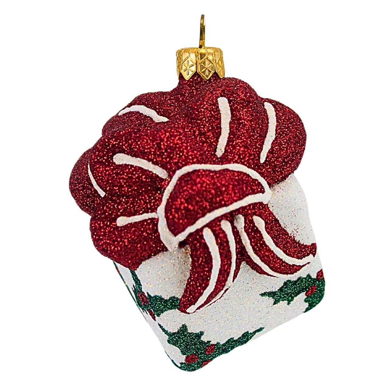 Mattarusky 3.0 Inch White Holly Present Christmas Tree Ornament , Christmas Decor Gift Holidays